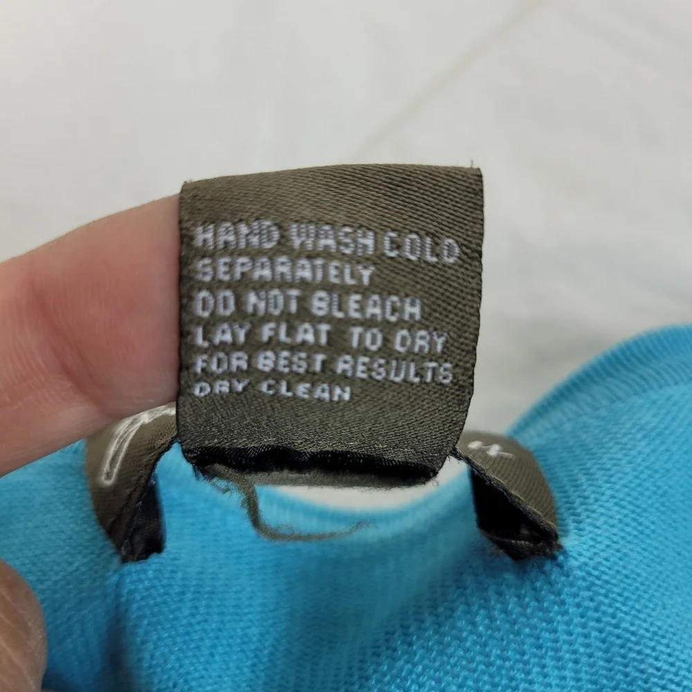 Bobby Phan silk teal lightweight long sleeve sweater martinis festive party XL - Picture 9 of 10